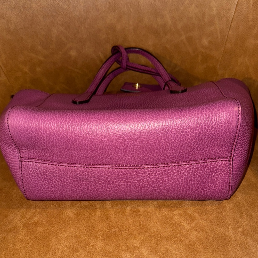 Gucci Dollar Calfskin Purple Leather Satchel - Picture 7 of 12